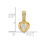 14k 1/10 carat Diamond Heart with Vibrant Moving Center Pendant - Image 3