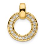 14k Polished 1/4 carat Diamond Circle Chain Slide