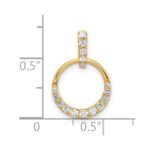 14k Polished 1/4 carat Diamond Circle Pendant - Image 2