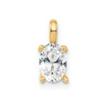 14k 1/2 carat Lab Grown Diamond VS/SI+ G+ Complete Oval Solitaire Pendant