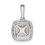 14k White Gold 1/4 carat Lab Grown Diamond VS/SI+ G+ June Birthstone Freshwater Cultered Pearl Halo Pendant - Image 3