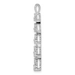14k White Gold 1 carat Lab Grown Diamond VS/SI+ G+ Five Three Stone Cluster Bar Chain Slide Pendant - Image 2
