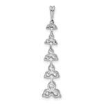 14k White Gold 1 carat Lab Grown Diamond VS/SI+ G+ Five Three Stone Cluster Bar Chain Slide Pendant - Image 3