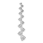 14k White Gold 1 carat Lab Grown Diamond VS/SI+ G+ Fashion Bar Chain Slide Pendant - Image 3