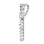 14k White Gold 1/6 carat Lab Grown Diamond VS/SI+ G+ Complete Cross Chain Slide Pendant - Image 2