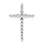 14k White Gold 1/6 carat Lab Grown Diamond VS/SI+ G+ Complete Cross Chain Slide Pendant - Image 3