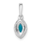 14k White Gold 1/10 carat Lab Grown Diamond VS/SI+ G+ and Blue Topaz December Birthstone Pendant - Image 3