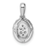 14k White Gold 3/8 carat Lab Grown Diamond VS/SI Oval Halo Pendant - Image 3