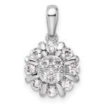 14k White Gold 1/2 carat Lab Grown Diamond VS/SI+ G+ Complete Halo Pendant