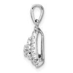 14k White Gold 1/2 carat Lab Grown Diamond VS/SI+ G+ Complete Triangle Cluster Pendant - Image 2