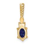 14K Diamond and 7x5 Oval September/Lab Created Sapphire Twisted Chain Slide - Image 3