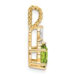 14K Diamond and 7x5 Oval August/Peridot Twisted Chain Slide - Image 2