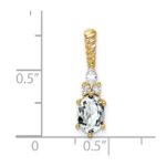 14K Diamond and 7x5 Oval April/White Topaz Twisted Chain Slide - Image 4