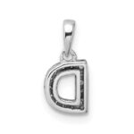 14K  White Gold Diamond Letter D Initial with Bail Pendant - Image 3