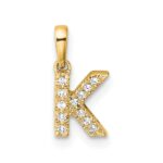 10K Diamond Letter K  Initial with Bail Pendant