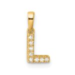 10K Diamond Letter L Initial with Bail Pendant