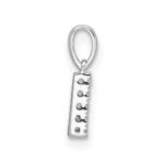 14K  White Gold Diamond Letter L Initial with Bail Pendant - Image 2