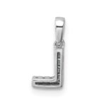 14K  White Gold Diamond Letter L Initial with Bail Pendant - Image 3