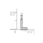 14K  White Gold Diamond Letter L Initial with Bail Pendant - Image 4