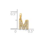 14K  Diamond Letter M Initial with Bail Pendant - Image 4