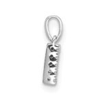14K  White Gold Diamond Letter N Initial with Bail Pendant - Image 2