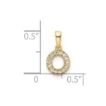 14K  Diamond Letter O Initial with Bail Pendant - Image 4