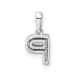 14K  White Gold Diamond Letter P Initial with Bail Pendant - Image 3