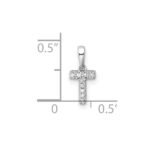 14K  White Gold Diamond Letter T Initial with Bail Pendant - Image 4
