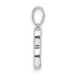 14K White Gold Diamond Letter B Initial Pendant - Image 2