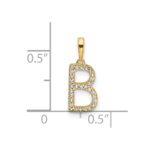 14K Diamond Letter B Initial Pendant - Image 4