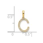 14K Diamond Letter C Initial Pendant - Image 4