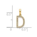14K Diamond Letter D Initial Pendant - Image 4