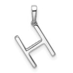 14K White Gold Diamond Letter H Initial Pendant - Image 3