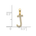 10K Diamond Letter J Initial Pendant - Image 2