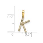 10K Diamond Letter K Initial Pendant - Image 2