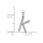 14K White Gold Diamond Letter K Initial Pendant - Image 4
