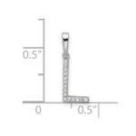 14K White Gold Diamond Letter L Initial Pendant - Image 4