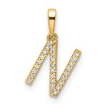 10K Diamond Letter N Initial Pendant