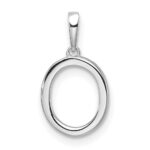 14K White Gold Diamond Letter O Initial Pendant - Image 3