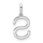 14K White Gold Diamond Letter S Initial Pendant - Image 3
