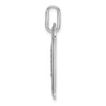 14K White Gold Diamond Initial B Dog Tag Charm - Image 2