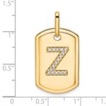 14K Diamond Initial Z Dog Tag Charm - Image 2