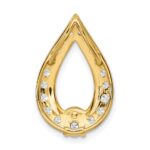 14k 1 carat Lab Grown Diamond VS/SI+ G+ Teardrop Chain Slide Pendant - Image 3