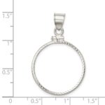 Wideband Distinguished Coin Jewelry Sterling Silver Polished and Diamond-cut 24.1 x 1.7mm $0.25 Screw Top Coin Bezel Pendant - Image 4