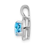 Sterling Silver Rhodium-plated Diam. & Blue Topaz Pendant - Image 3