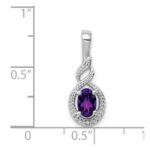 Sterling Silver Rhodium-plated Amethyst & Diam. Pendant - Image 3