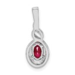 Sterling Silver Rhodium-plated Created Ruby & Diam. Pendant - Image 4