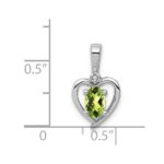 Sterling Silver Rhodium-plated Peridot & Diam. Pendant - Image 3