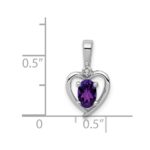 Sterling Silver Rhodium-plated Amethyst & Diam. Pendant - Image 3