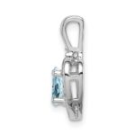Sterling Silver Rhodium-plated Aquamarine & Diam. Pendant - Image 2